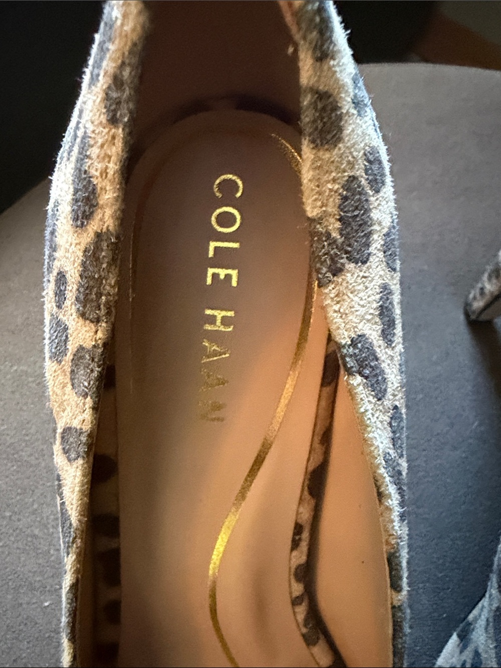 Cole Haan Drado Leopard Print Peep-Toe Heel Womens 8 Leather Work Fall - Picture 3 of 11